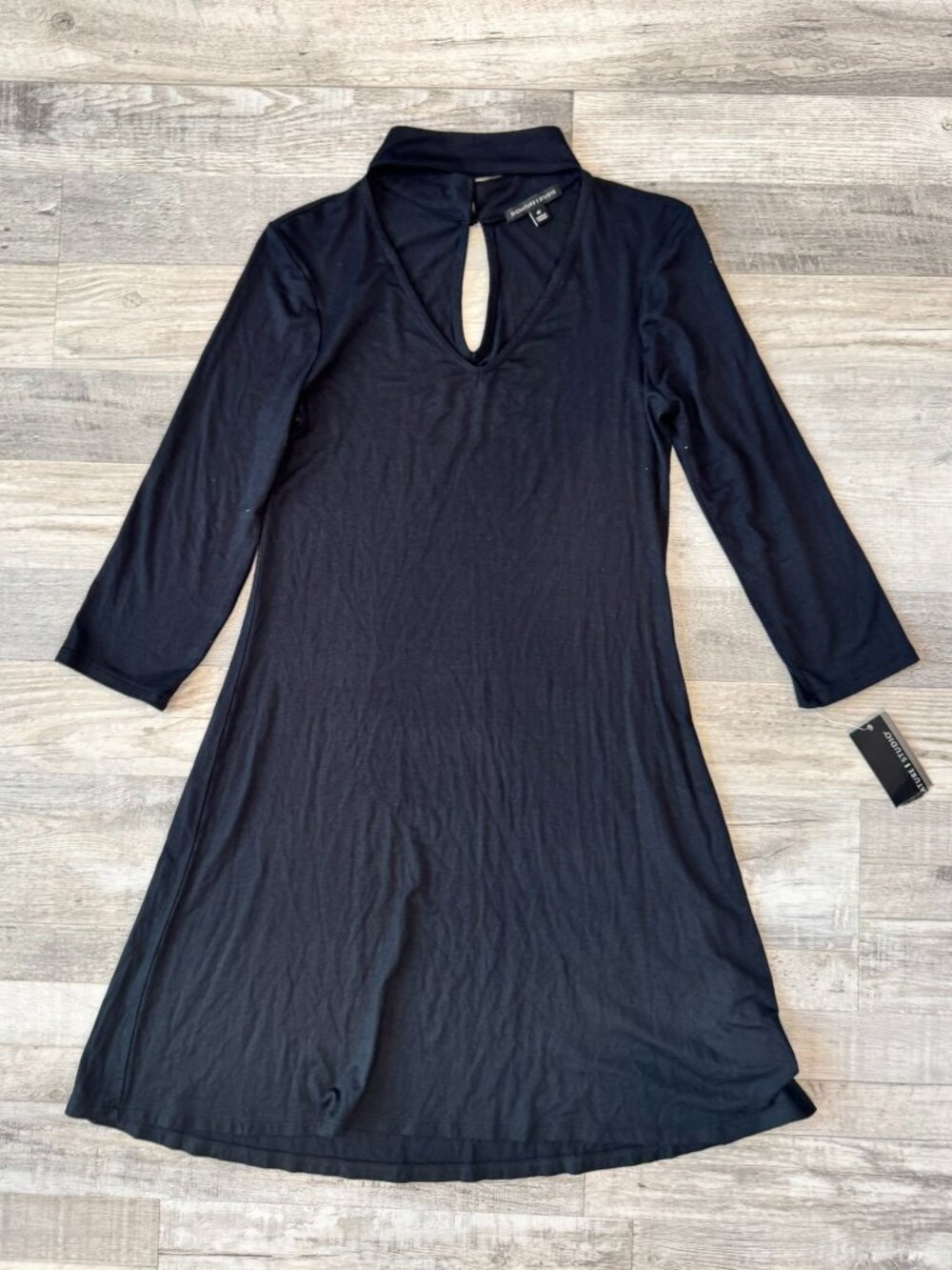 Signature Studio NWT Black High Neck Dress Size Medium Long Sleeve M6